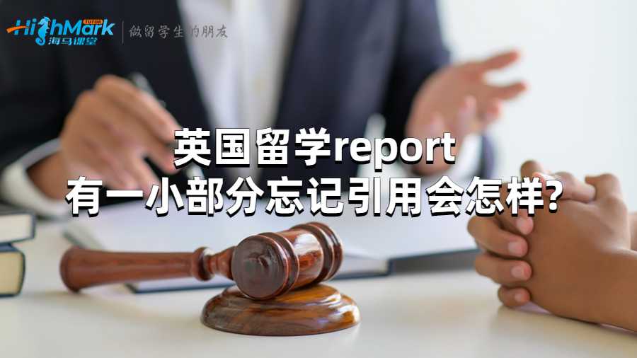 英國留學report有一小部分忘記引用會怎樣?